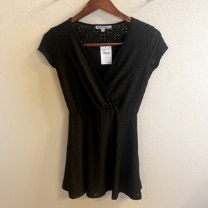 Velvet Torch Little Black Dress - Deep V - Size Medium Runs Small